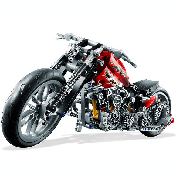 机械组系列绝版起重机儿童益智玩具拼装 积木 摩托车